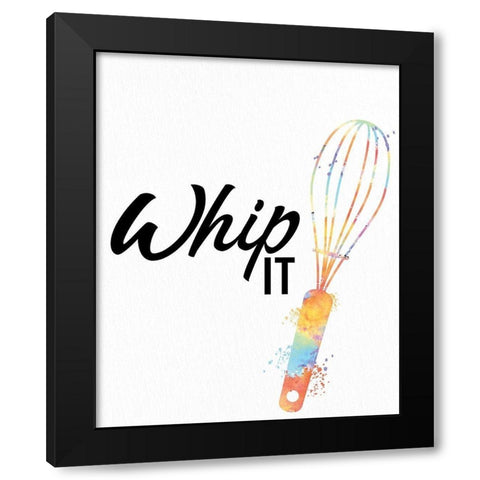 Whip It Black Modern Wood Framed Art Print by Allen, Kimberly