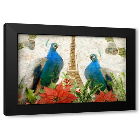 Christmas in Paris Black Modern Wood Framed Art Print with Double Matting by Allen, Kimberly