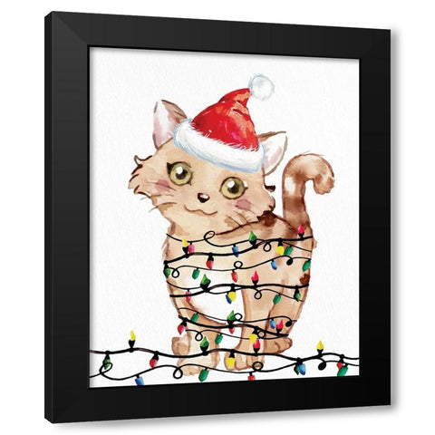 Kitten Lights 1 Black Modern Wood Framed Art Print by Allen, Kimberly