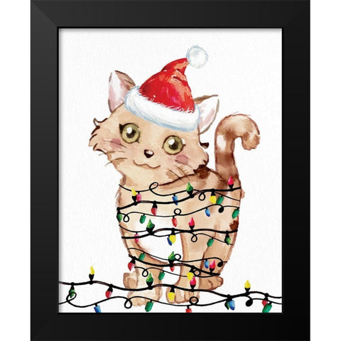 Kitten Lights 1 Black Modern Wood Framed Art Print by Allen, Kimberly