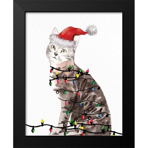 Kitten Lights 2 Black Modern Wood Framed Art Print by Allen, Kimberly