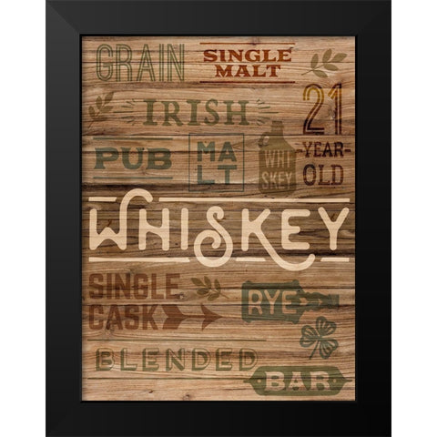 Whiskey Wood Black Modern Wood Framed Art Print by Allen, Kimberly