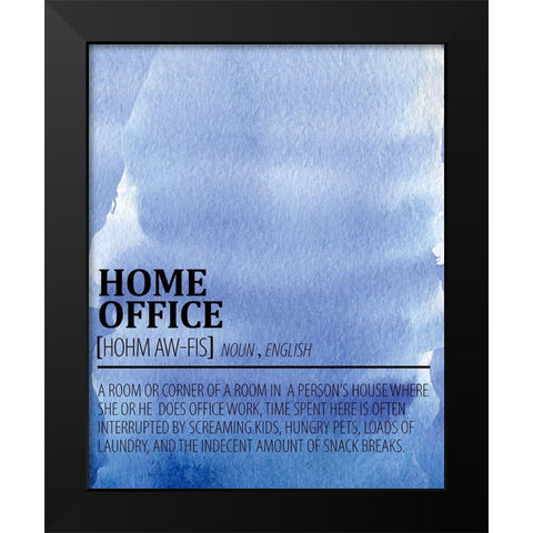Home Office Watercolor Blue Black Modern Wood Framed Art Print by Allen, Kimberly