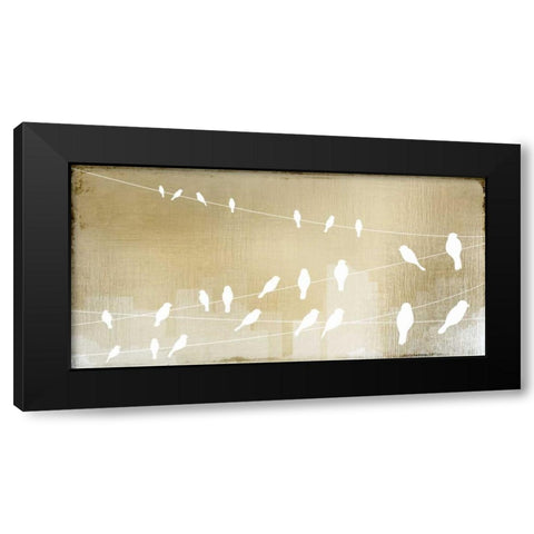 Birds on a Wire Black Modern Wood Framed Art Print with Double Matting by Allen, Kimberly