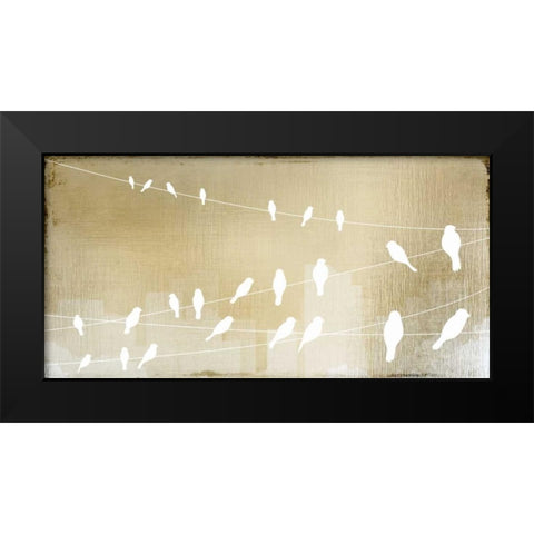 Birds on a Wire Black Modern Wood Framed Art Print by Allen, Kimberly