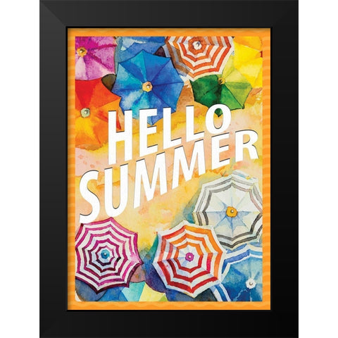 Hello Summer 1 Black Modern Wood Framed Art Print by Allen, Kimberly