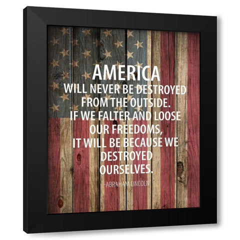 America Will Never Black Modern Wood Framed Art Print by Allen, Kimberly