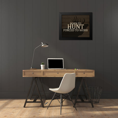 Born to Hunt Black Modern Wood Framed Art Print by Allen, Kimberly