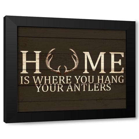 Home Antlers Black Modern Wood Framed Art Print by Allen, Kimberly