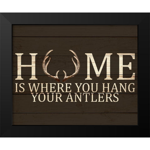 Home Antlers Black Modern Wood Framed Art Print by Allen, Kimberly