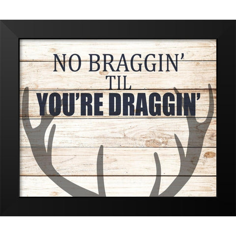 No Braggin Black Modern Wood Framed Art Print by Allen, Kimberly