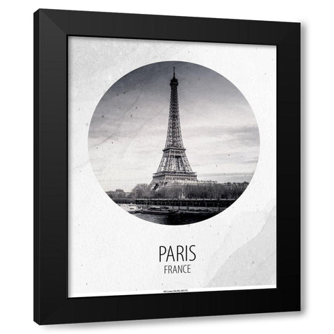 Paris France Black Modern Wood Framed Art Print with Double Matting by Allen, Kimberly