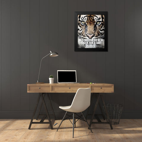 A Tiger for a Day Black Modern Wood Framed Art Print by Allen, Kimberly
