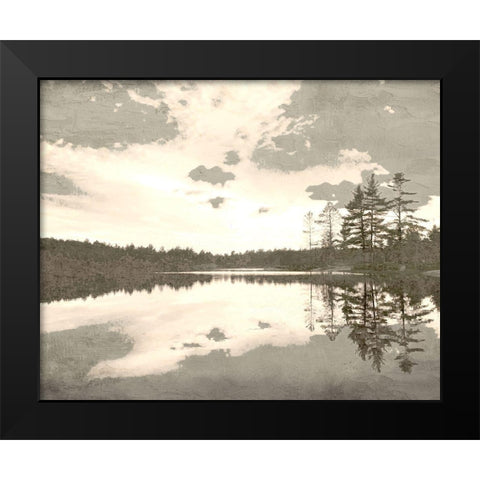 Sepia Lakefront Black Modern Wood Framed Art Print by Allen, Kimberly