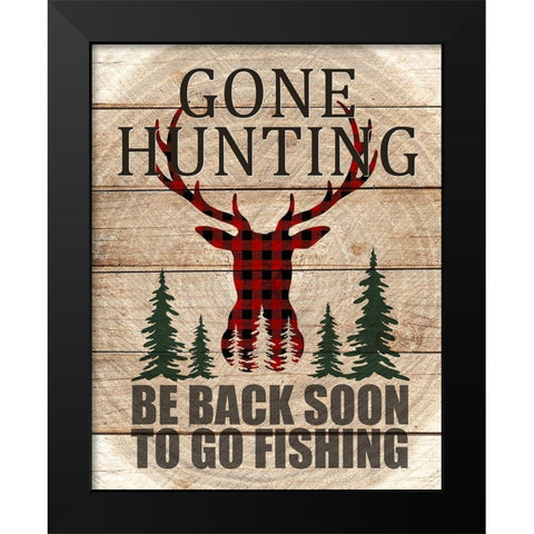 Gone Hunting Black Modern Wood Framed Art Print by Allen, Kimberly