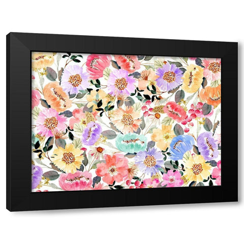 Family Floral 2 V2 Black Modern Wood Framed Art Print by Allen, Kimberly