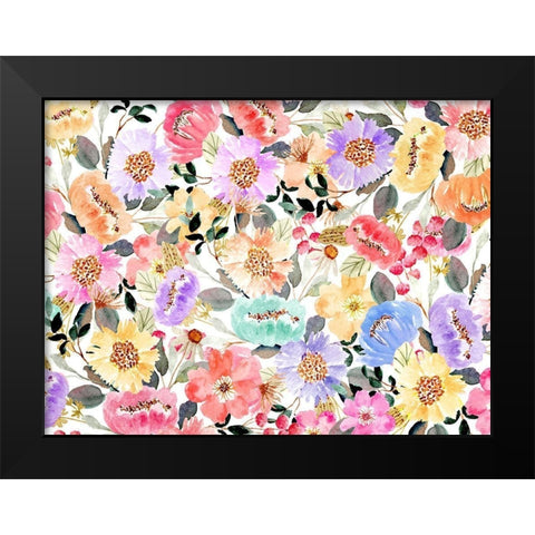 Family Floral 2 V2 Black Modern Wood Framed Art Print by Allen, Kimberly