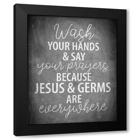 Bathroom Chalkboard 4 Black Modern Wood Framed Art Print with Double Matting by Allen, Kimberly