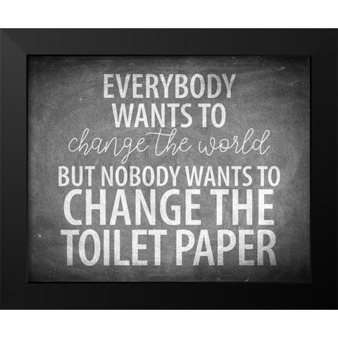 Bathroom Chalkboard 6 Black Modern Wood Framed Art Print by Allen, Kimberly