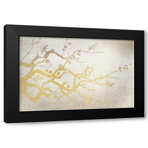 Cherry Blossom Branch Black Modern Wood Framed Art Print with Double Matting by Allen, Kimberly