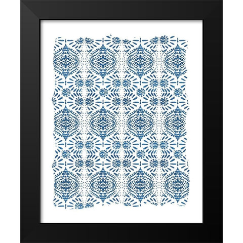 Ikat Blue 1 Black Modern Wood Framed Art Print by Allen, Kimberly