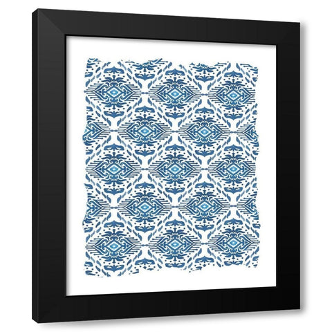 Ikat Blue 2 Black Modern Wood Framed Art Print by Allen, Kimberly