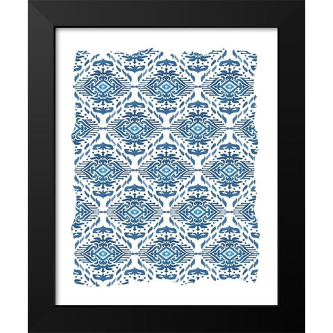 Ikat Blue 2 Black Modern Wood Framed Art Print by Allen, Kimberly
