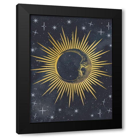 Moon Face Black Modern Wood Framed Art Print by Allen, Kimberly