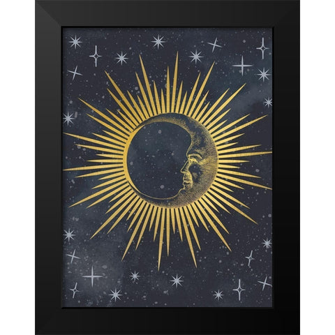 Moon Face Black Modern Wood Framed Art Print by Allen, Kimberly