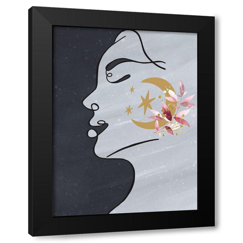 Moon Girl Black Modern Wood Framed Art Print by Allen, Kimberly