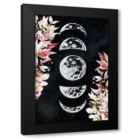 Moon Phases Black Modern Wood Framed Art Print by Allen, Kimberly