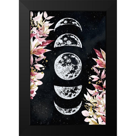 Moon Phases Black Modern Wood Framed Art Print by Allen, Kimberly