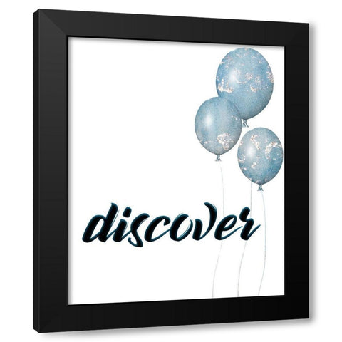 Balloon Discovery 2 Black Modern Wood Framed Art Print by Allen, Kimberly