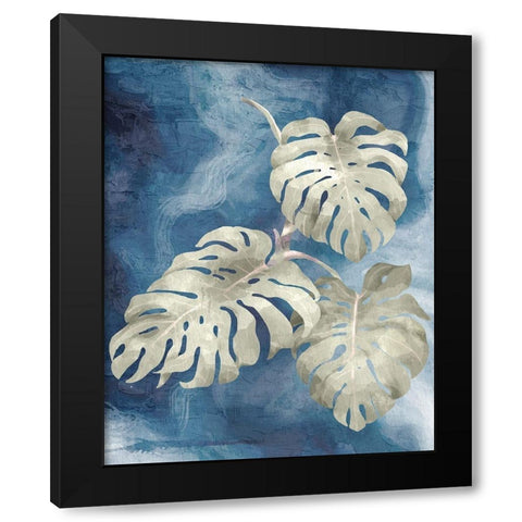 Palm Blues 2 Black Modern Wood Framed Art Print with Double Matting by Allen, Kimberly