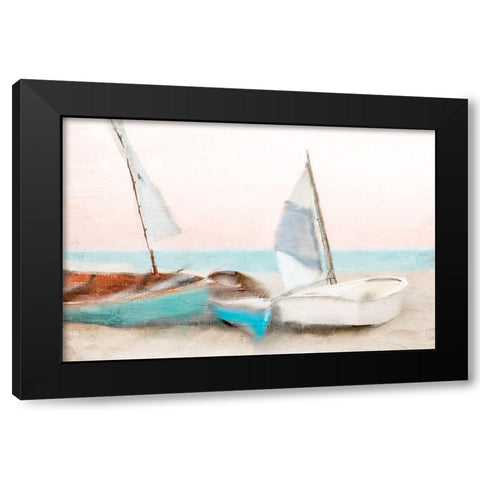 Shore Boats Black Modern Wood Framed Art Print by Allen, Kimberly