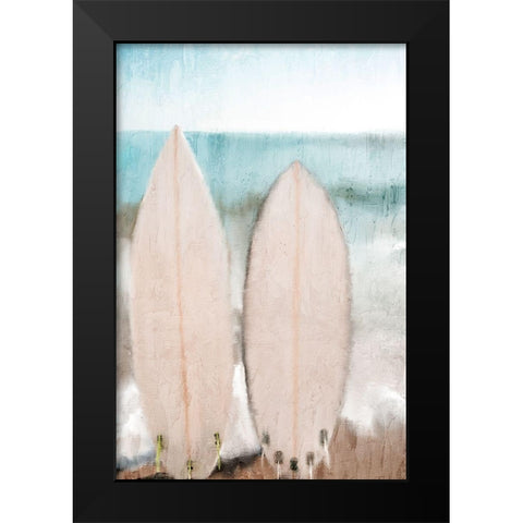 White Surfboards Black Modern Wood Framed Art Print by Allen, Kimberly
