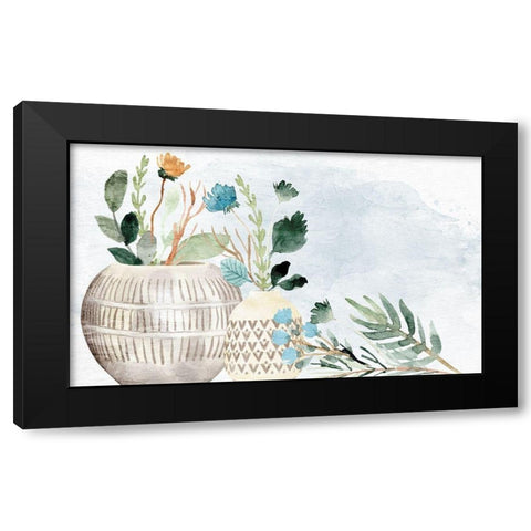 Flower Vases 1 Black Modern Wood Framed Art Print with Double Matting by Allen, Kimberly