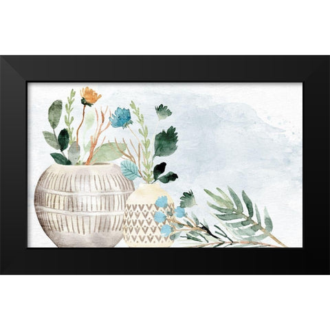 Flower Vases 1 Black Modern Wood Framed Art Print by Allen, Kimberly