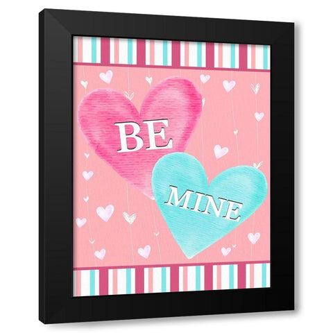 Be Mine Black Modern Wood Framed Art Print with Double Matting by Allen, Kimberly