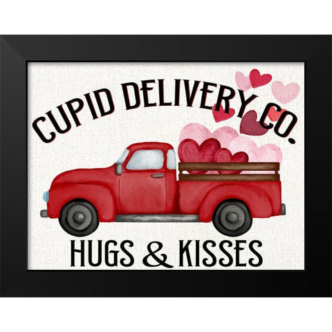 Cupid Delivery Black Modern Wood Framed Art Print by Allen, Kimberly