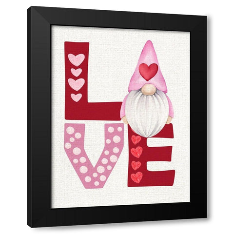 Gnome Love Black Modern Wood Framed Art Print with Double Matting by Allen, Kimberly