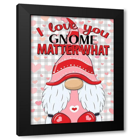 Love Gnome Black Modern Wood Framed Art Print with Double Matting by Allen, Kimberly