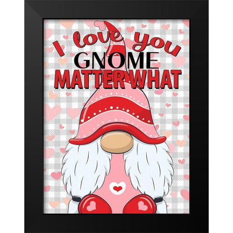 Love Gnome Black Modern Wood Framed Art Print by Allen, Kimberly