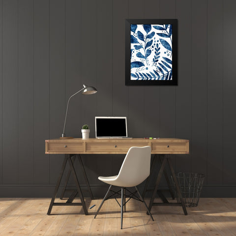 Dyed Leaves 2 Black Modern Wood Framed Art Print by Allen, Kimberly