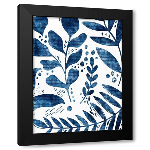 Dyed Leaves 2 Black Modern Wood Framed Art Print by Allen, Kimberly