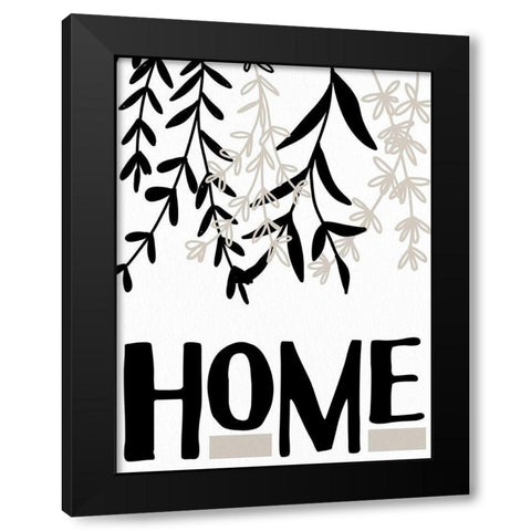 Home Leaves Black Modern Wood Framed Art Print with Double Matting by Allen, Kimberly