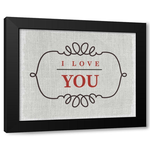 Love You Black Modern Wood Framed Art Print with Double Matting by Allen, Kimberly