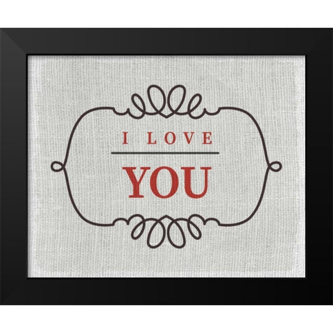 Love You Black Modern Wood Framed Art Print by Allen, Kimberly