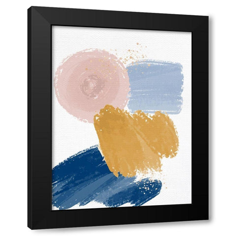 Abstract Strokes 2 Black Modern Wood Framed Art Print with Double Matting by Allen, Kimberly
