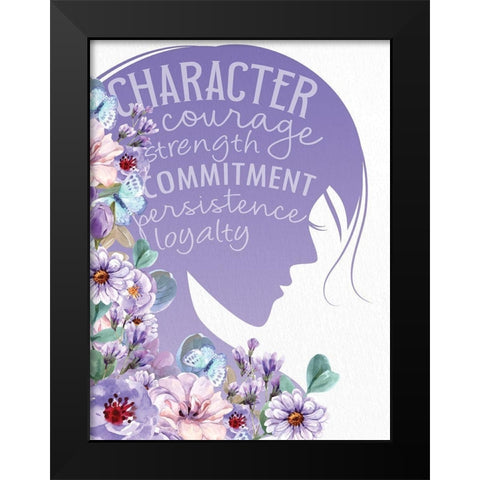 Womens Silhouette Black Modern Wood Framed Art Print by Allen, Kimberly